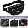 3 Pcs Waterproof Fanny Packs for Women and Men Waist Pack with Adjustable Strap Waist Pouch for Sports Running Exercise Walking Travel (Black, Blue, Pink) view 3