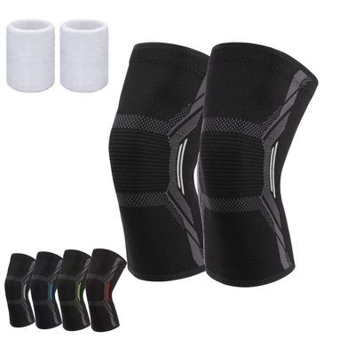 ADLIKES Knee Pads Brace Compression Sleeve for Running for Men & Women | Knee Pads for Meniscus Tear, Arthritis, Joint Pain Relief(2pc) Black L