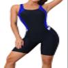 beautyin Women Kneeskin Sports Boyleg Racerback One Piece Training Lap Swimsuit Blue Print view 1