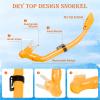 AosDero Kids Snorkeling Set with Flippers Panoramic Snorkel Mask Dry Top Snorkel Earplugs Gear Bag,Snorkeling Gear for Kids,Youth,Boys and Girls Age 5-12 view 4