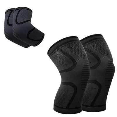 ADLIKES Knee and Elbow Pads Protective Gear Set (4pc) for Cycling Running Volleyball Crashproof Antislip for Youth Adults Black XL