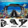AosDero Mask Fins Snorkeling Gear for Adults Men Women, Panoramic View Diving Mask, Anti-Fog Dry Top Snorkel, Adjustable Freediving Swimming Fins/Flippers, Travel Bags for Lap Swimming view 3