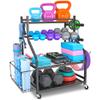 NBTORCH Dumbbell Rack - Weight Rack for Dumbbells, Home Gym Storage Rack for Yoga Mat, Dumbbells and Kettlebells, All in One Workout Equipment Storage with Caster Wheels (Hold Up to 450 Lbs) view 1