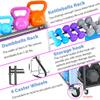 NBTORCH Dumbbell Rack - Weight Rack for Dumbbells, Home Gym Storage Rack for Yoga Mat, Dumbbells and Kettlebells, All in One Workout Equipment Storage with Caster Wheels (Hold Up to 450 Lbs) view 4