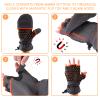 BASSDASH WinteFlex Insulated Ice Fishing Mittens Cold Weather Fingerless Gloves Water Resistant for Men Women Hunting view 2