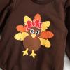 Thanksgiving Clothes Infant Boys Girls Long Sleeve Cartoon Prints Triangle Romper Bodysuits (Coffee, 6-12 Months) view 4