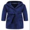 E.W Apparel Kids Boys Girls Hooded Towelling Bathrobe Dressing Gown Soft Terry Cloth Robe(Navy,11-12 Years) view 1