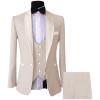 Men's 1 Button Business Suits Slim Fit Single Breasted Vest 3 Piece Blazers Wedding Banquet Jacket Vest & Pants (White,Large) view 1