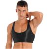 Daenrui Men Sissy Shiny Glossy Crop Top Sports Sleeveless Gym Tank Top Shirt Cropped Half Tee Blouse Black Large view 3