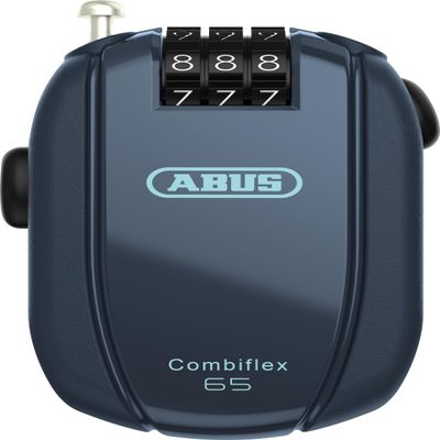 ABUS Combiflex Cable Lock - Lock for securing skis, Helmet, pram and Luggage - Trip 65-65 cm Long - 3 mm Thick - with Number Code - Blue