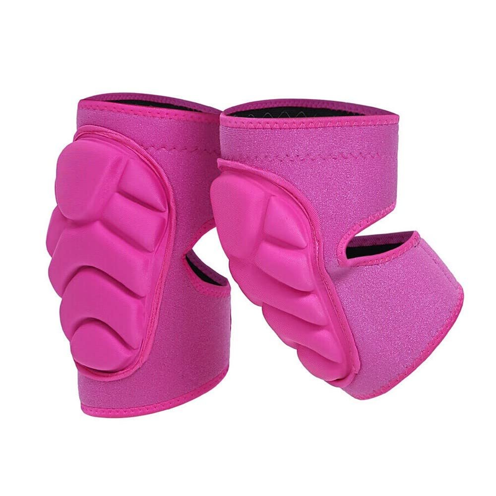 ADLIKES Knee Pads Protective Gear Set (2pc) for Cycling Running Volleyball Crashproof Antislip for Women Men Adults Fuchsia M