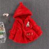 Toddler Baby Girls Winter Jacket Warm Thick Cotton Long Sleeve Fleece Hooded Bag Clothes Coat 5t Girls (Red, 2-3 Years) view 3