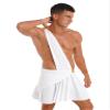 Zaldita Men's Sexy Toga Costume One Shoulder Ancient Greek Cosplay Outfit for Halloween Party White Large view 2