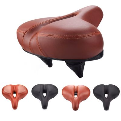 Bike Seat, Extra Comfort Wide Bike Seat Ergonomic Design Waterproof Memory Foam Bike Seat,Breathable Bike Saddle Accessories for Outdoor Mountain Road Bikes,Brown,B