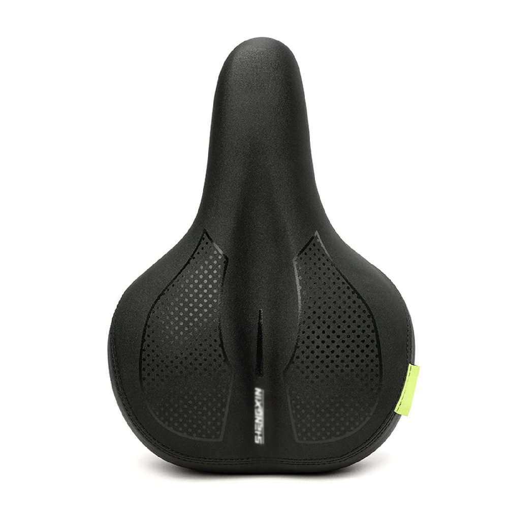 Comfortable Bike Seat,Waterproof High-Elastic Cushion Soft Bike Saddle with Warning Tail Light,Ergonomic Ventilation Design Bike Seat,for Mountain Road Bikes,Black,One Size