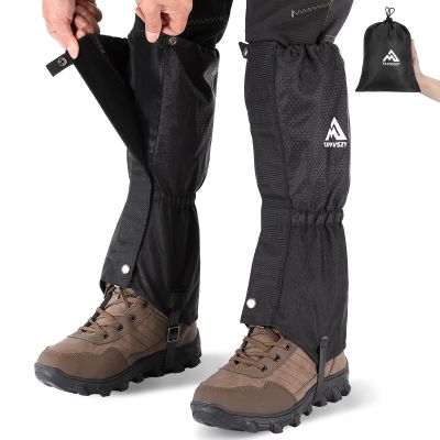 Gaiters for Women and Men Waterproof and Breathable, Adjustable Lightweight Gaiters for Hunting, Mountaineering, Snow Boots (Black)