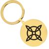 Dacai Gold Tone Laser Engraved Amulet Talisman Witch Knot Witchcraft Symbol Stainless Steel Keychain Key Ring Well Polished view 1