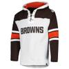 47 Men's Cleveland Browns Heather Gray Gridiron Lace-Up Pullover Hoodie view 2