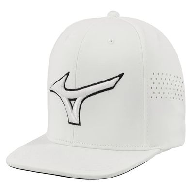 Mizuno Womens Tour Flat Snapback Baseball-caps, White/White