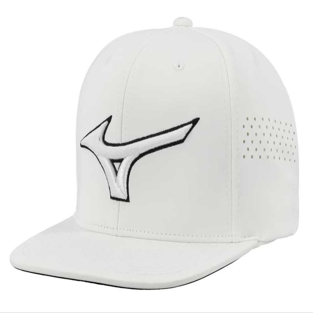 Mizuno Womens Tour Flat Snapback Baseball-caps, White/White