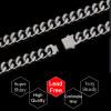 12mm Miami Cuban Link Chain for Men Women 316L Stainless Steel Man Hiphop Silver Color Choker Necklace 16/18/20/22/24/26 Inches (width 12mm 24 inches) view 4