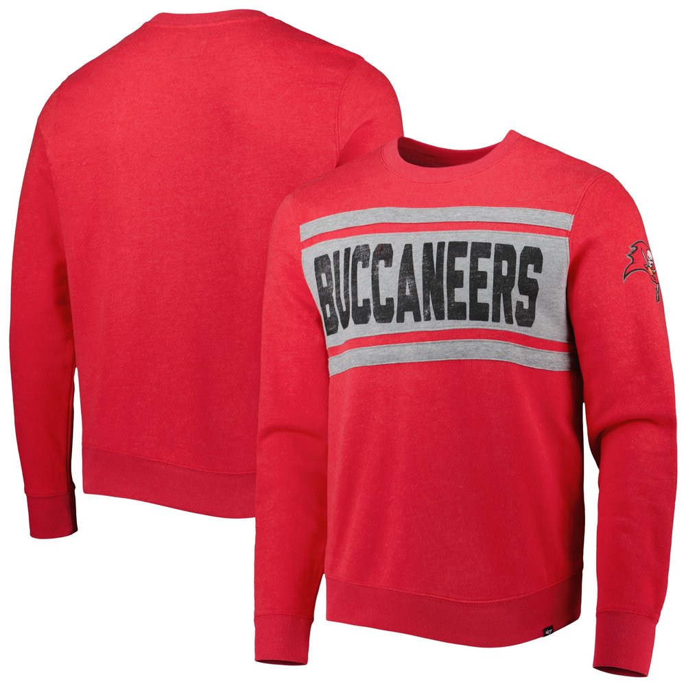 47 Men's Heathered Red Tampa Bay Buccaneers Bypass Tribeca Pullover Sweatshirt