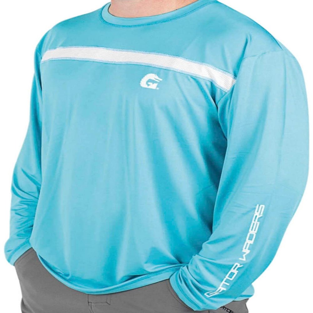 Gator Waders Performance Fishing Shirt Sky Blue L