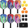 Graphite Pickleball Paddles Set of 6, 2025 USAPA Approved, 2 Kids & 4 Adult Paddles, Fiberglass Surface (CHS), Polypropylene Lightweight Honeycomb Core, 6 Pickleball, 4 Replacement Soft Grip + Bag view 1
