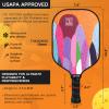 Graphite Pickleball Paddles Set of 6, 2025 USAPA Approved, 2 Kids & 4 Adult Paddles, Fiberglass Surface (CHS), Polypropylene Lightweight Honeycomb Core, 6 Pickleball, 4 Replacement Soft Grip + Bag view 3