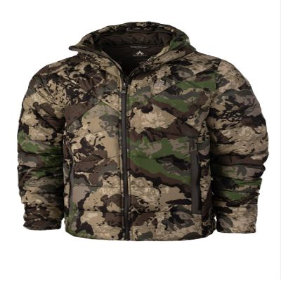 Pnuma Outdoors Palisade Caza Camo Jacket, Hybrid Insulation, Water Repellent, YKK Aquaguard Zippers, Packable (PA-JK-CZ)