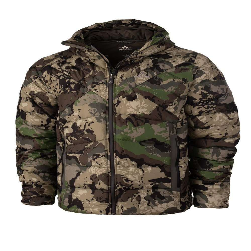 Pnuma Outdoors Palisade Caza Camo Jacket, Hybrid Insulation, Water Repellent, YKK Aquaguard Zippers, Packable (PA-JK-CZ)