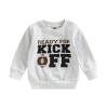MoZiKQin Toddler Baby Boy Girl Football Sweatshirt Long Sleeve Pullover Sweater Tops Thanksgiving Outfit Fall Clothes (Ready for Kick Off,2-3T) view 1