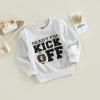 MoZiKQin Toddler Baby Boy Girl Football Sweatshirt Long Sleeve Pullover Sweater Tops Thanksgiving Outfit Fall Clothes (Ready for Kick Off,2-3T) view 3