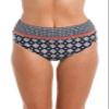 24th & Ocean Women's Mid Waist Spliced Bikini Bottom Swimsuit, Midnight//Alexandria Tile, XL view 1