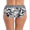 24th & Ocean Women's Mid Waist Spliced Bikini Bottom Swimsuit, Black/White//Antigua Leaf, M view 2