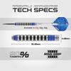 Winmau Advance 500 Series Tungsten Steeltip Darts Set with Flights and Shafts (Stems) - Available in Blue and Green (Blue, 22g) view 4