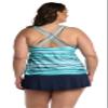 24th & Ocean Women's Scoop Neck Tankini Swimsuit Top, Teal//Seaside Breeze, S view 2