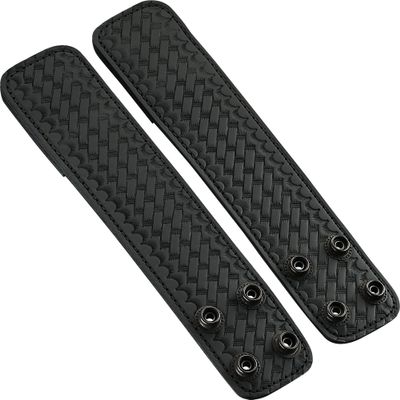 Perfect Fit Duty Belt Keeper Double Width 1.75 inch for Belts 2 1/4 inch wide, Basketweave Leather and Hidden Snap 2 Pack