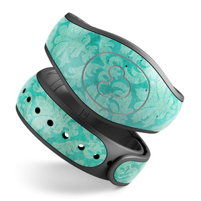 Design Skinz Deep Teal Luxury Pattern Premium Vinyl Decal Wrap Cover for The Disney MagicBand+ (Fits MagicBand+ for Disney Parks)