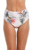 24th & Ocean Women's Mid Waist Spliced Bikini Bottom Swimsuit, Multi//Tahiti Skies, M view 1