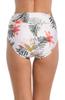 24th & Ocean Women's Mid Waist Spliced Bikini Bottom Swimsuit, Multi//Tahiti Skies, M view 2