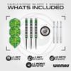 Winmau Advance 500 Series Tungsten Green 22 Gram Steeltip Darts Set with Flights and Shafts (Stems) view 2