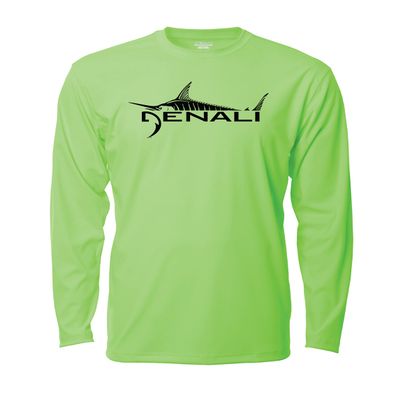 Denali Men's Marlin Logo Tournament Teaser UPF 50+ Long Sleeve T-Shirt, UV Protection, Quick Dry Fisherman's Shirt (Poison, Medium)