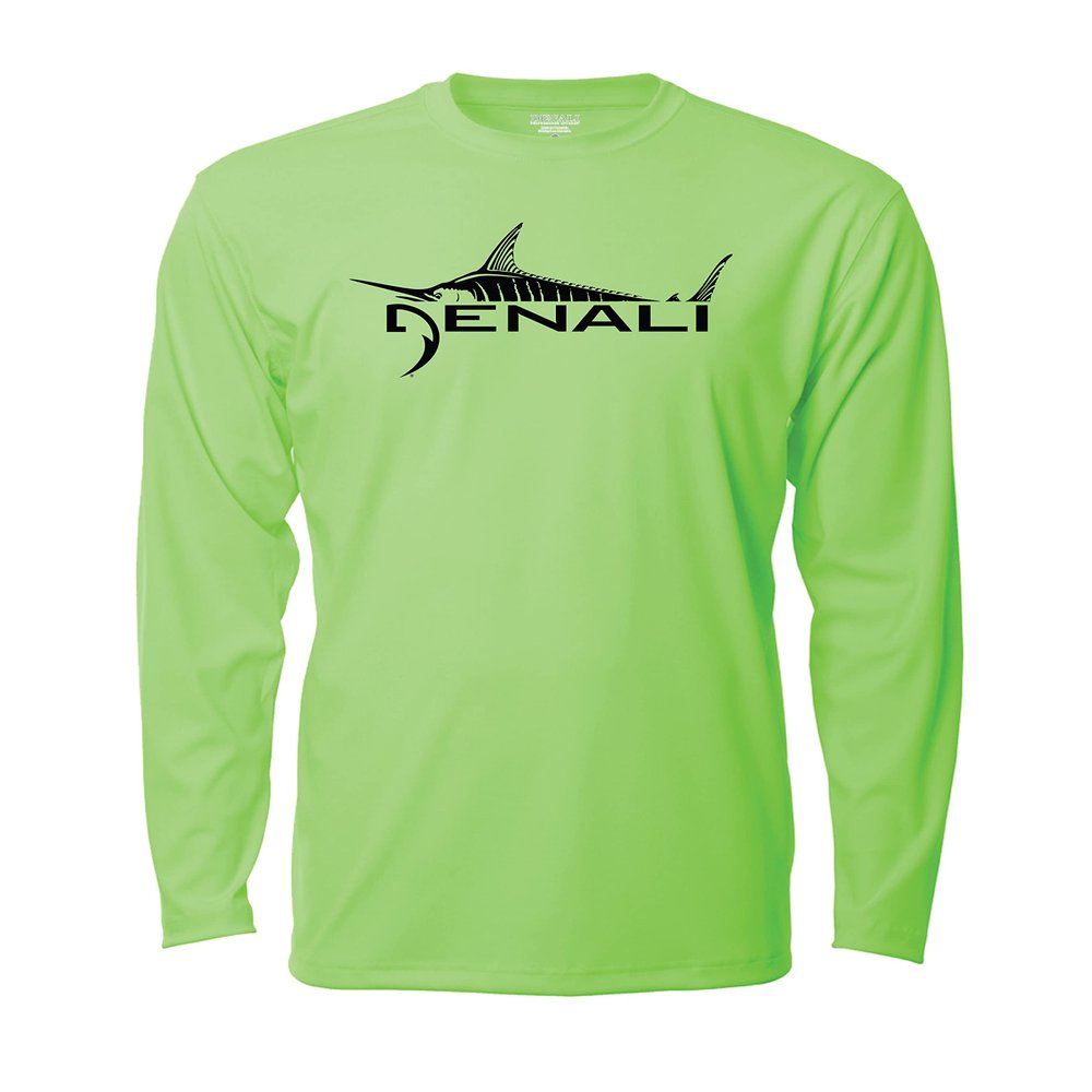 Denali Men's Marlin Logo Tournament Teaser UPF 50+ Long Sleeve T-Shirt, UV Protection, Quick Dry Fisherman's Shirt (Poison, Medium)