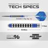Winmau Advance 500 Series Tungsten Steeltip Darts Set with Flights and Shafts (Stems) - Available in Blue and Green (Blue, 26g) view 4
