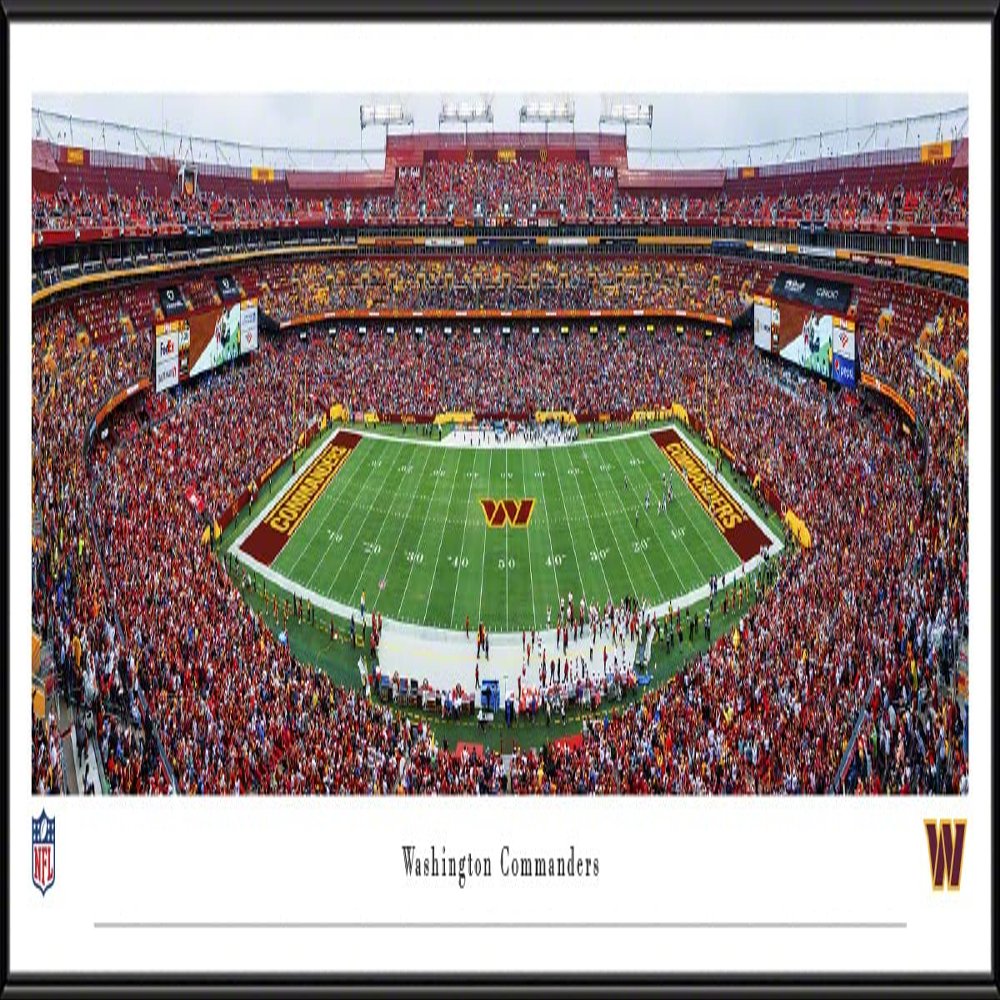 Washington Commanders Football - 40.25x13.75-inch Standard Framed Print by Blakeway Panoramas