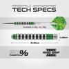 Winmau Advance 500 Series Tungsten Steeltip Darts Set with Flights and Shafts (Stems) - Available in Blue and Green (Green, 24g) view 4
