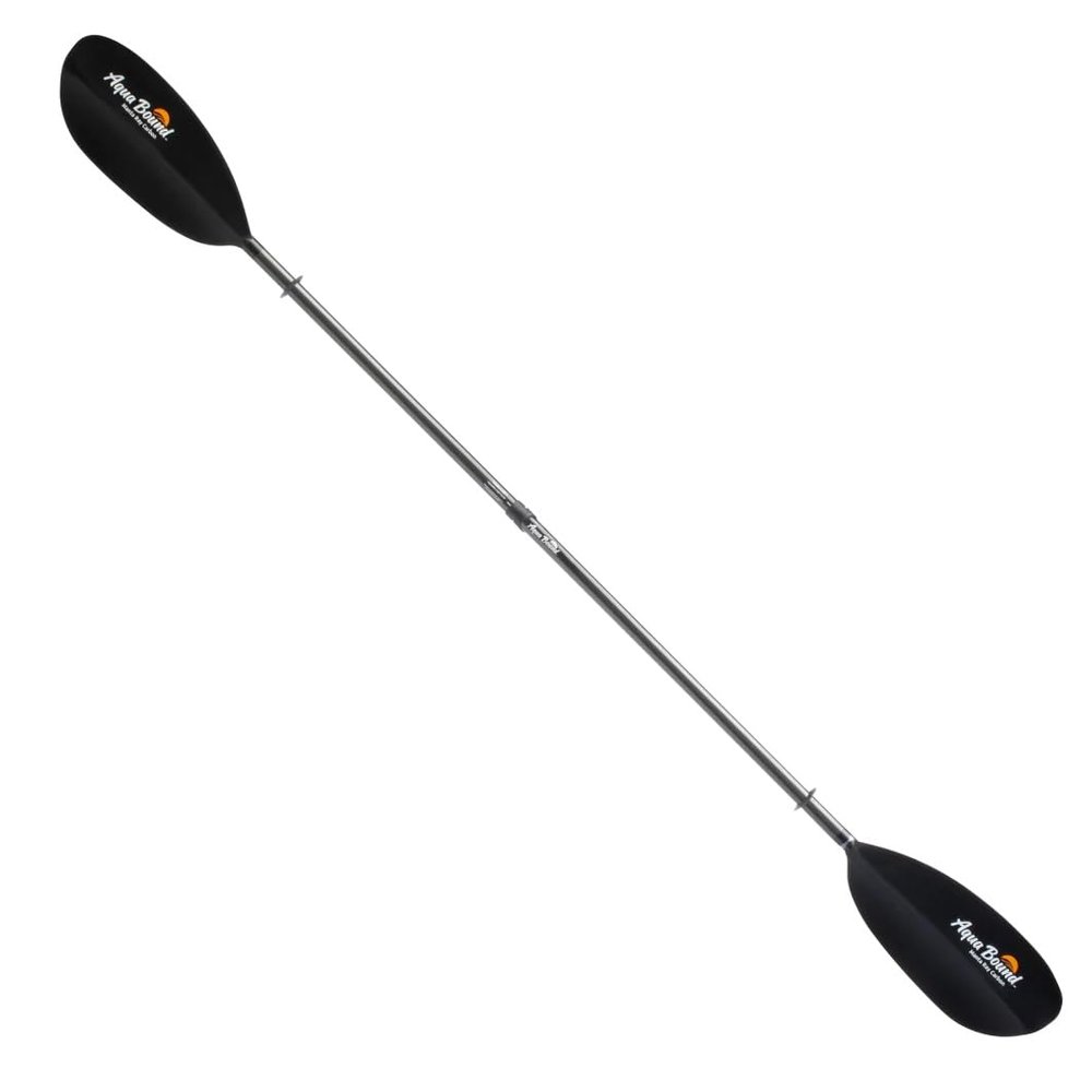 AQUA BOUND Manta Ray Carbon Kayak Paddle - Carbon Shaft/Carbon Blade, 2 Piece (Versa-Lok), Black, 200-215 cm