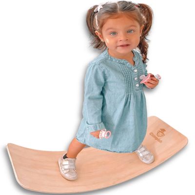 Wooden Balance Board Kids - Wobble Board for Kids, Wooden Toddler Balance Toys, Montessori Rocker. (Medium (21"))