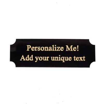 Size: 2.875" W x 0.875" H | Personalized Trophy Award Name Plates Engraved | Custom Metal Perpetual Plaques with Stick on Adhesive Tape (2-7/8" W x 7/8" H, Black Brass (Gold Letters))